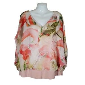 Wallis Pink Floral Blouse Top